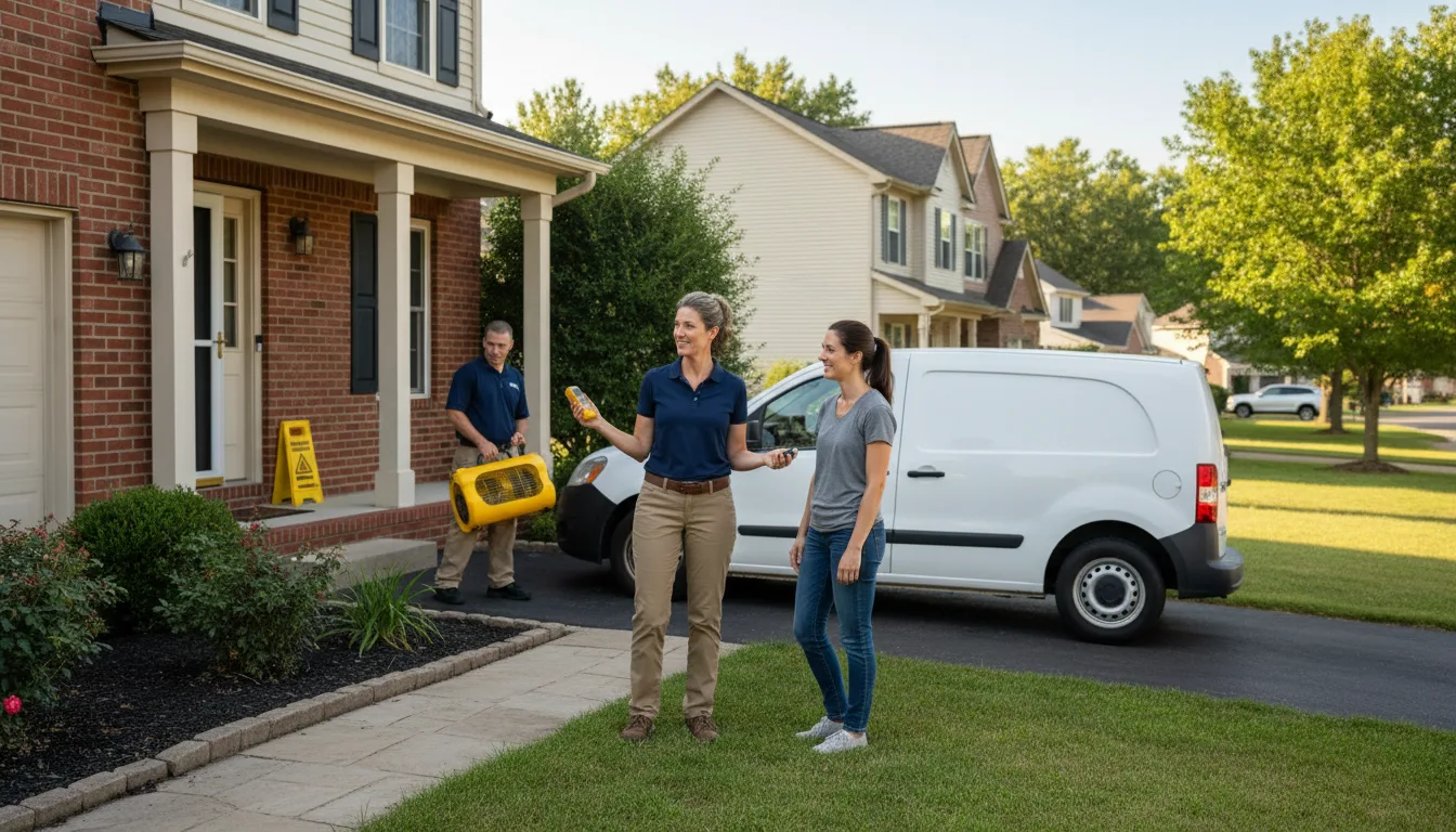 Residential water damage restoration in Eckerty, IN